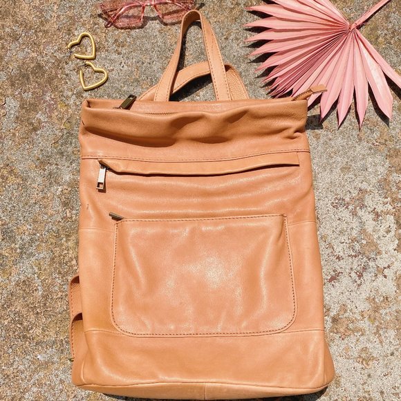 Aspen Tan Leather Convertible Leather Backpack main image 13